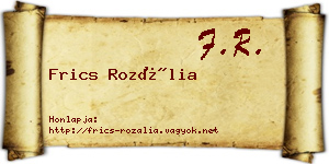 Frics Rozália névjegykártya